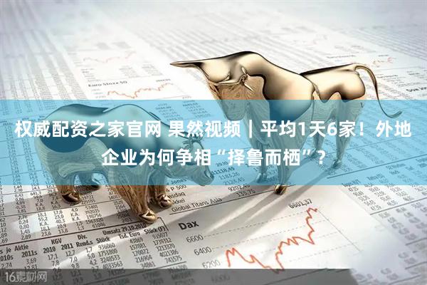 权威配资之家官网 果然视频｜平均1天6家！外地企业为何争相“择鲁而栖”？